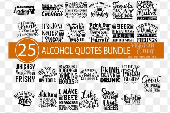 Alcohol Funny Quotes Bundles