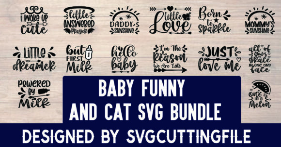 Baby Funny Cat SVG Bundle