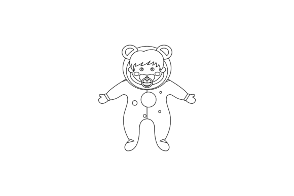 Baby Little Funny Outline Graphics Freebies