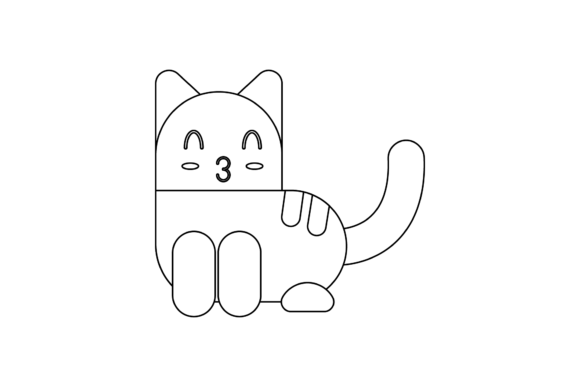 Cat Funny Animal Outline