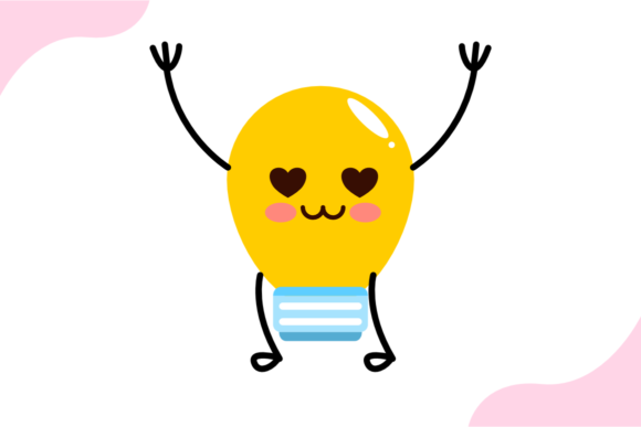 Cute Funny Bulb Mascot Graphics for Local Branding