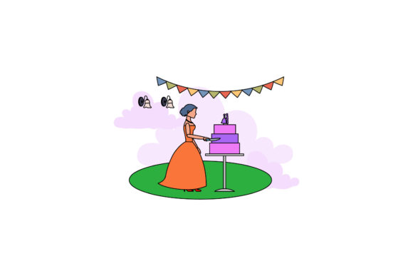 Cute Icon Wedding Slice Cake Funny