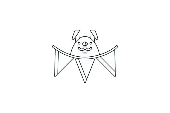 Flat Illustration Easter Bunny Funny Graphics & Illustrations