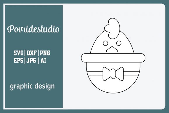 Flat Illustration Easter Chicken Funny Graphics