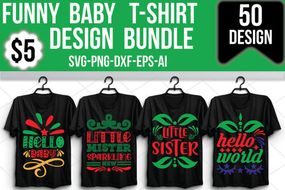 Funny Baby T-Shirt Design Bundle