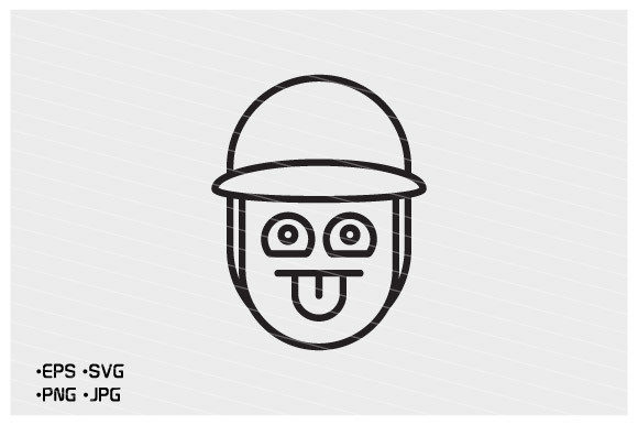 Funny Face Boy Emoticon Line Clipart Graphics