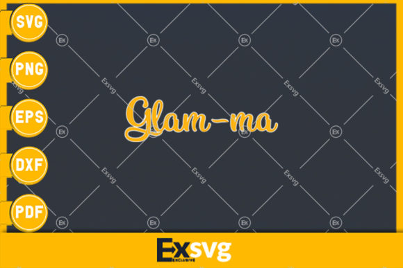 Glam-ma Funny Grandma Gold Color Bling Graphics Freebies