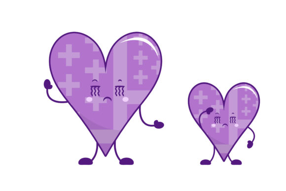 Kawaii Heart Funny Concept Character Graphics