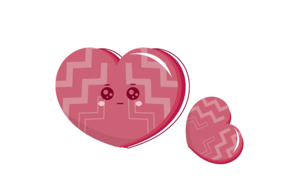 Kawaii Heart Funny Graphic Graphics for Branding and Marketing