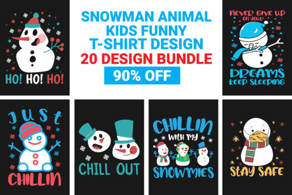Snowman Animal Kids Funny T-shirt Bundle